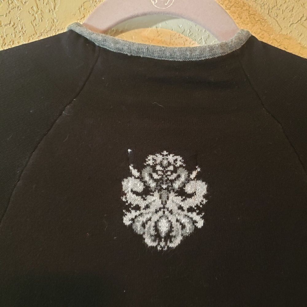 Cambridge Dry Goods Black Zip-Neck Sweater with Gray Pattern - Picture 5 of 7
